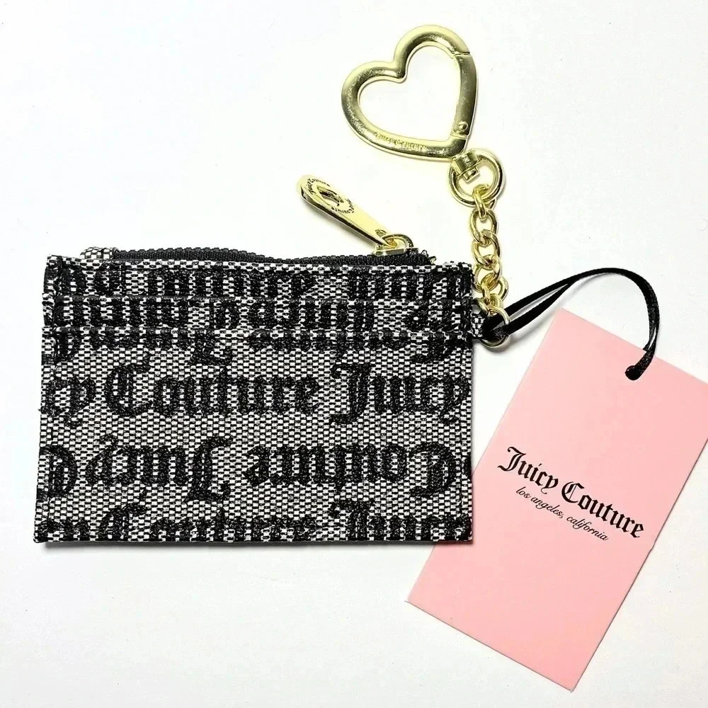 Juicy Couture Love Actually Mini Wallet Card & Coin Case Keychain Bag Charm NWT